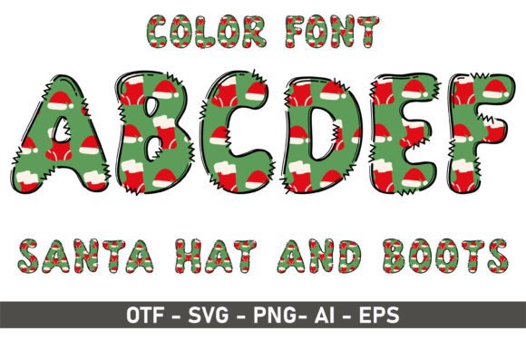 Font Choice That Feels Festive: Santa Hat and Boots
