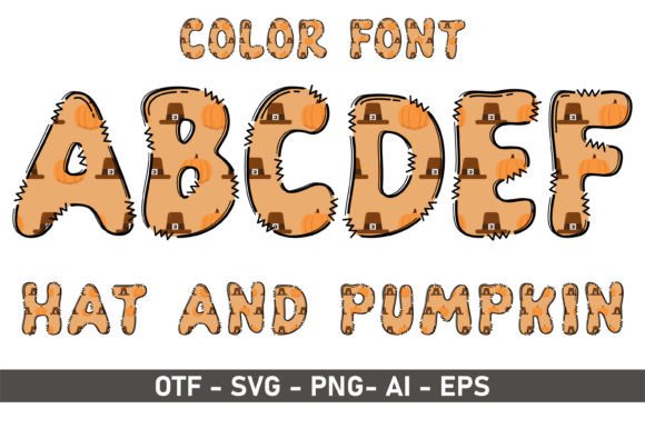 Pilgrim Hat and Pumpkin: A Font with Character