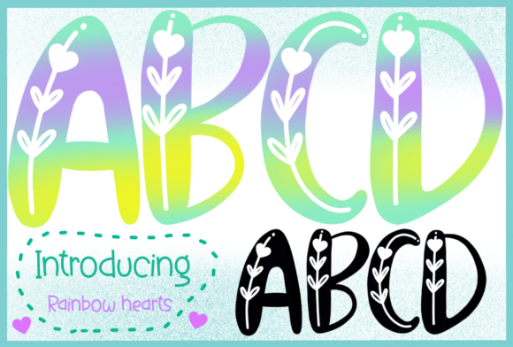 Rainbow Hearts Font: A Colorful Touch for Every Craft Project