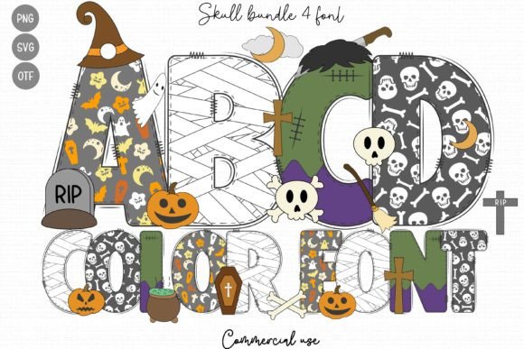 Skull Bundle: A Halloween Font with Character